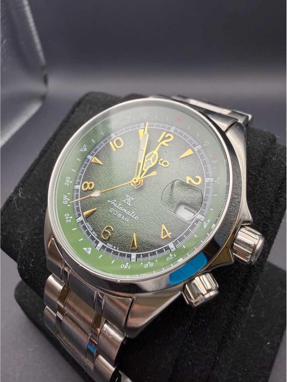 Custom Alpinist Green Compass Automatic Watch Mod